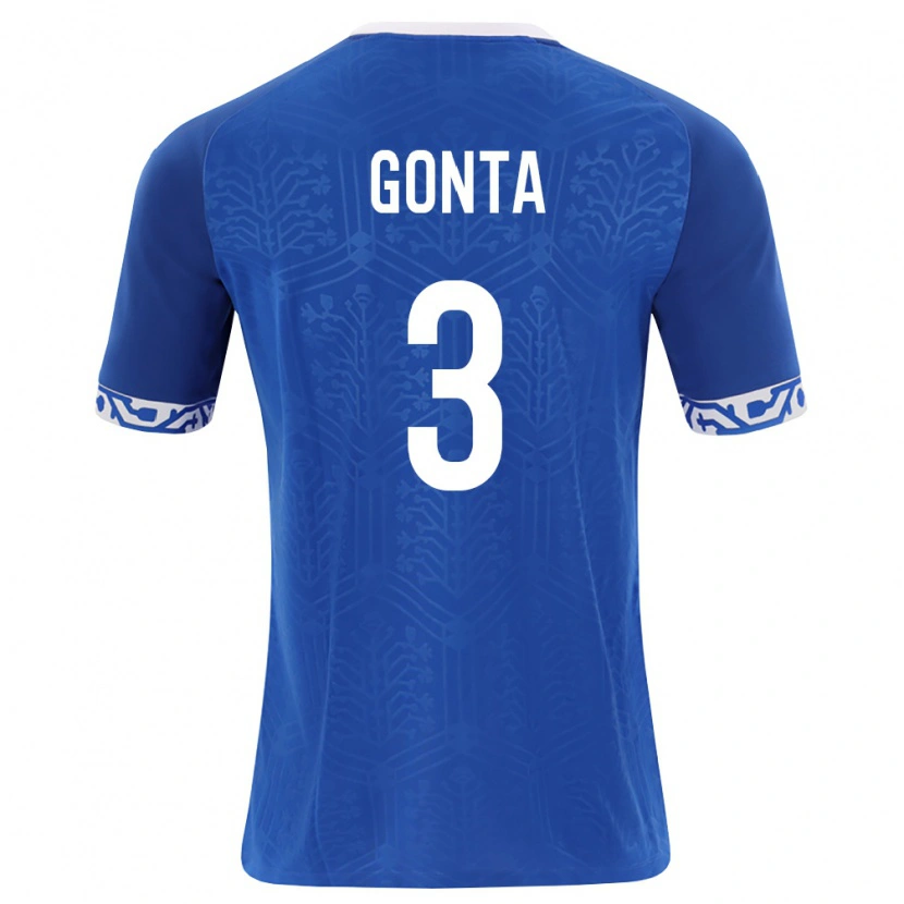 DanxenメンズモルドバCristian Gonța#3ロイヤルブルー 白ホームシャツ26-28ジャージーユニフォーム