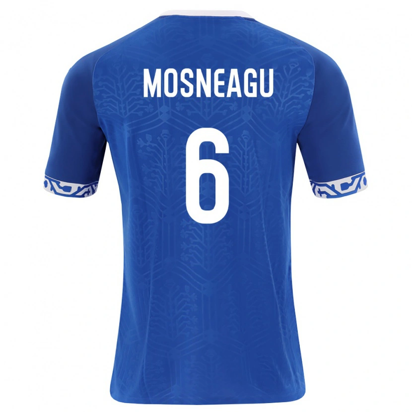 DanxenメンズモルドバGheorghe Mosneagu#6ロイヤルブルー 白ホームシャツ26-28ジャージーユニフォーム