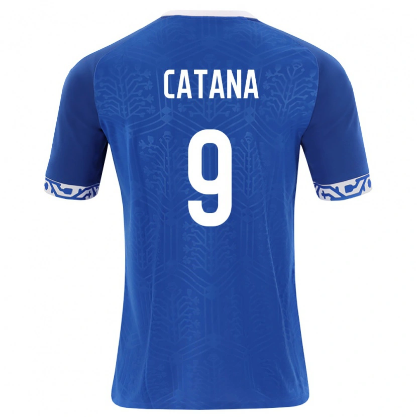 DanxenメンズモルドバDaniel Catană#9ロイヤルブルー 白ホームシャツ26-28ジャージーユニフォーム