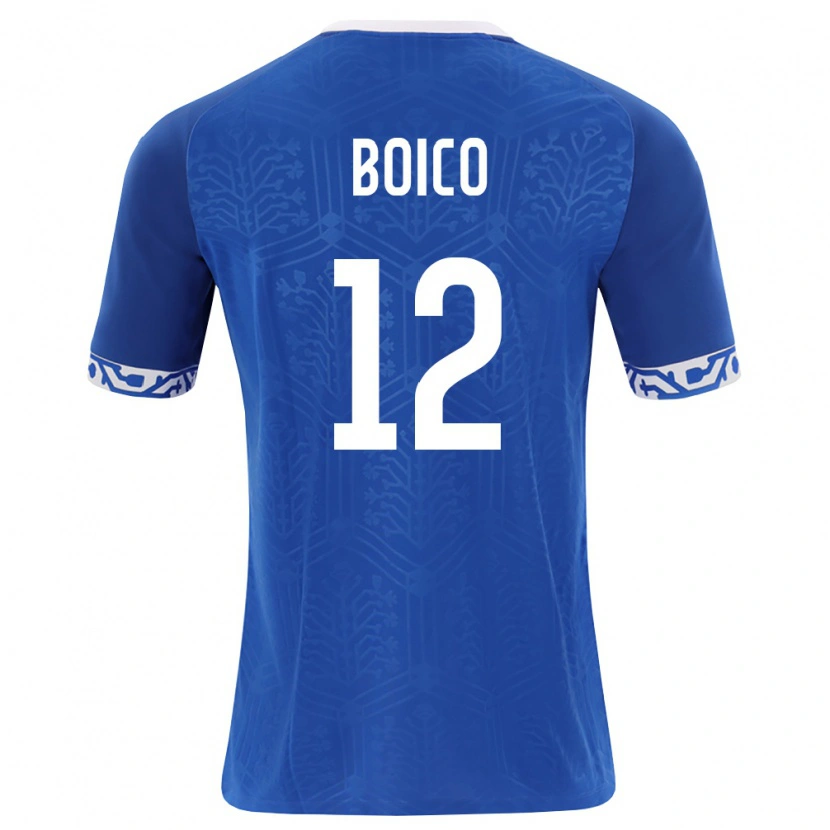 DanxenメンズモルドバChiril Boico#12ロイヤルブルー 白ホームシャツ26-28ジャージーユニフォーム