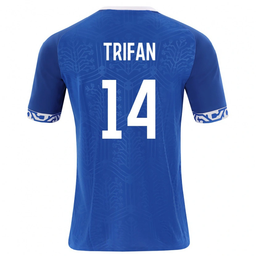 DanxenメンズモルドバStelian Trifan#14ロイヤルブルー 白ホームシャツ26-28ジャージーユニフォーム