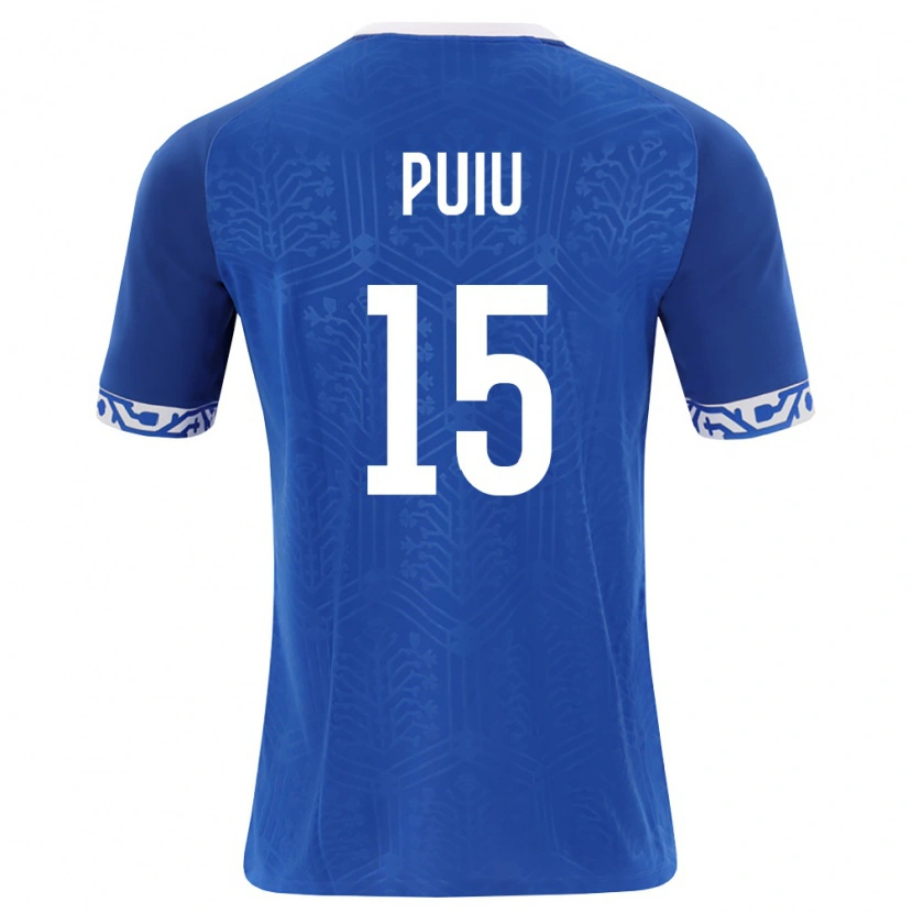 DanxenメンズモルドバBogdan Puiu#15ロイヤルブルー 白ホームシャツ26-28ジャージーユニフォーム