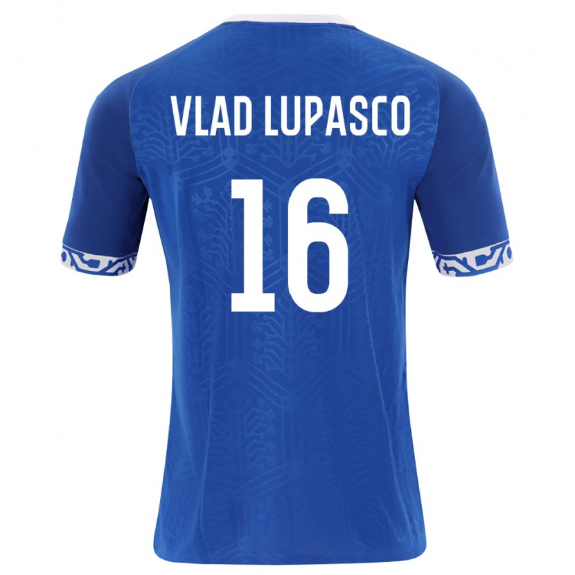 DanxenメンズモルドバVlad Lupașco#16ロイヤルブルー 白ホームシャツ26-28ジャージーユニフォーム