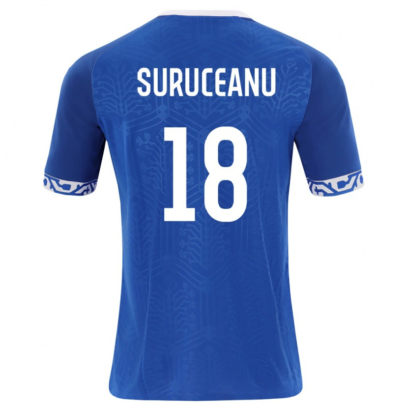DanxenメンズモルドバSebastian Suruceanu#18ロイヤルブルー 白ホームシャツ26-28ジャージーユニフォーム