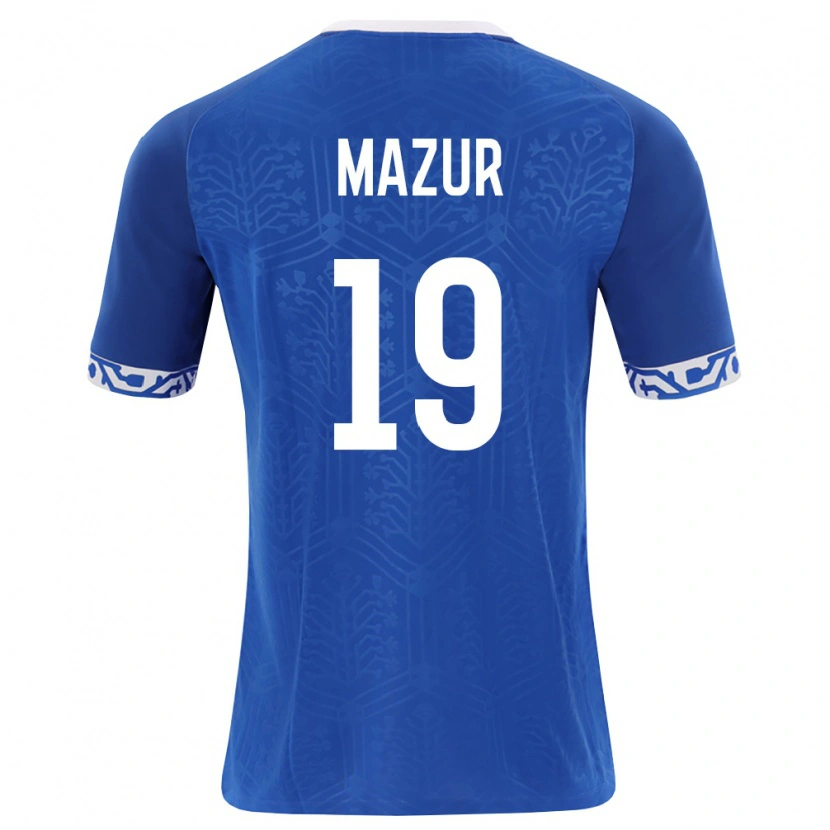 DanxenメンズモルドバSerghei Mazur#19ロイヤルブルー 白ホームシャツ26-28ジャージーユニフォーム