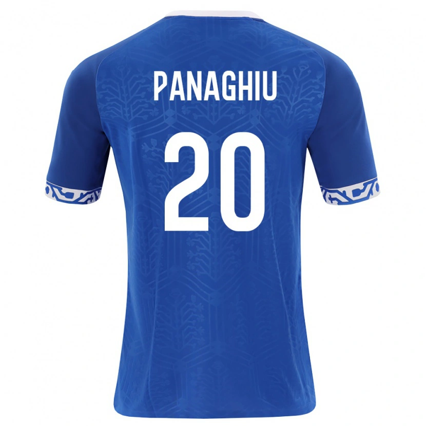 DanxenメンズモルドバDorin Panaghiu#20ロイヤルブルー 白ホームシャツ26-28ジャージーユニフォーム