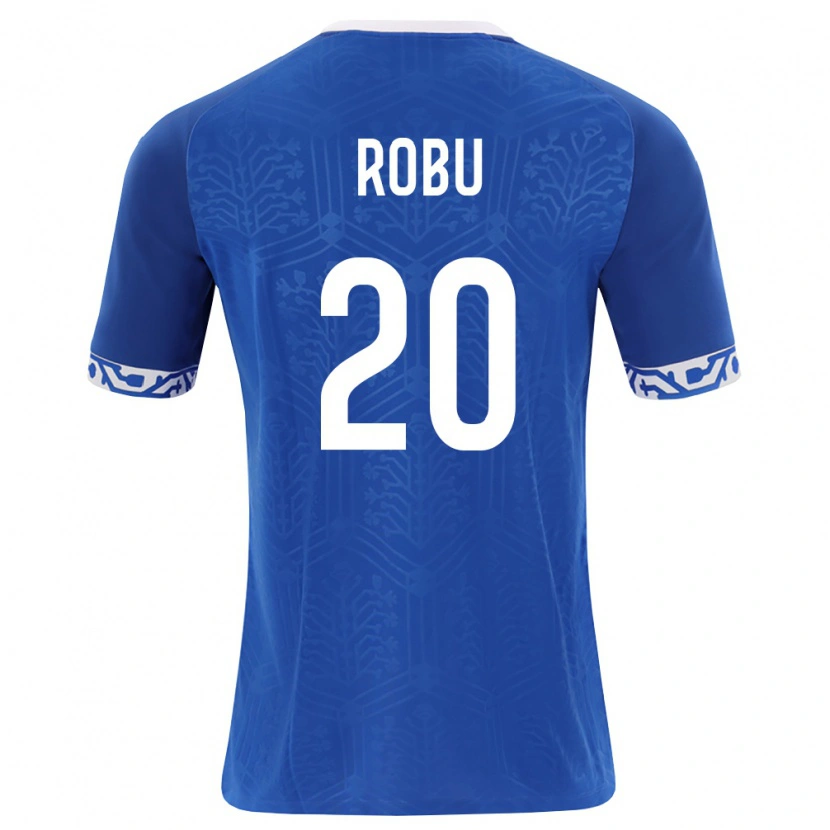 DanxenメンズモルドバAlexandru Robu#20ロイヤルブルー 白ホームシャツ26-28ジャージーユニフォーム