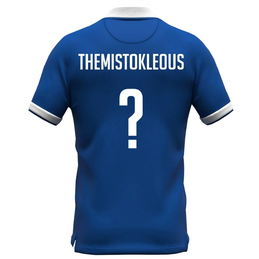 DanxenメンズキプロスThemistoklis Themistokleous#0ロイヤルブルー 白ホームシャツ26-28ジャージーユニフォーム