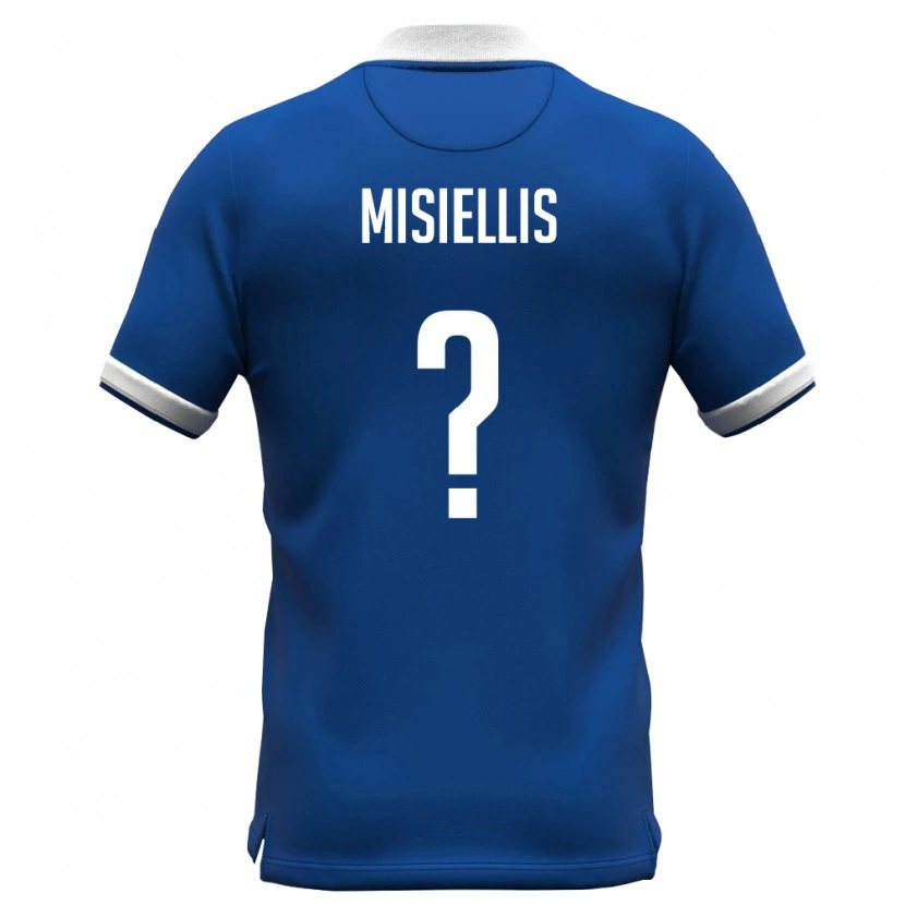 DanxenメンズキプロスAndreas Misiellis#0ロイヤルブルー 白ホームシャツ26-28ジャージーユニフォーム