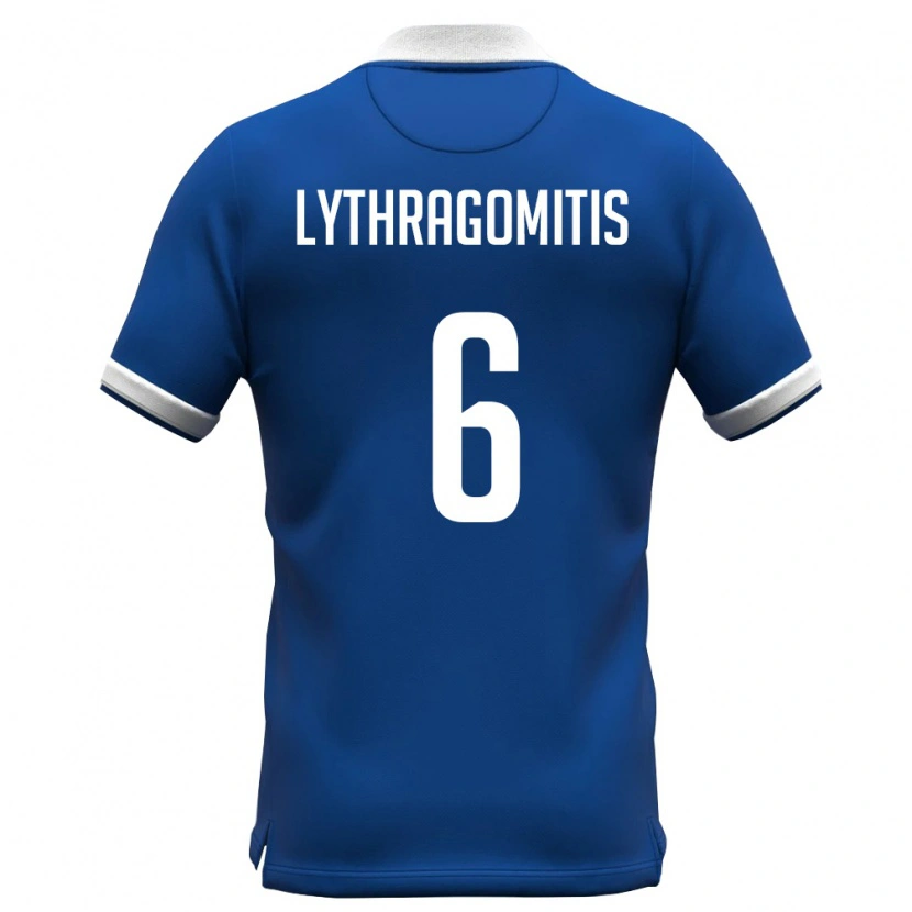 DanxenメンズキプロスKonstantinos Lythragomitis#6ロイヤルブルー 白ホームシャツ26-28ジャージーユニフォーム
