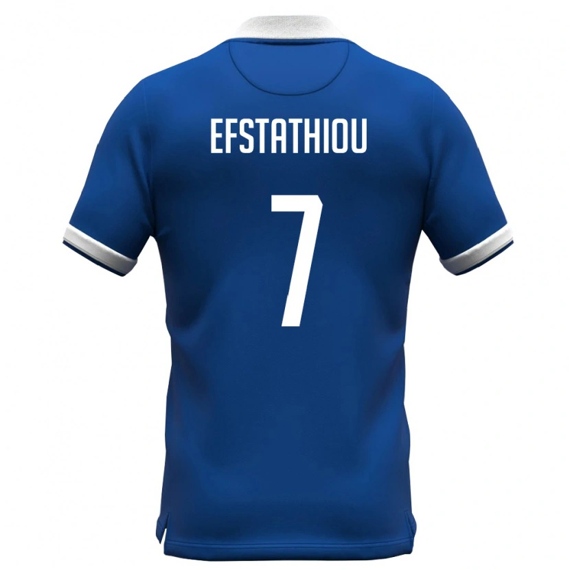 DanxenメンズキプロスAlexandros Efstathiou#7ロイヤルブルー 白ホームシャツ26-28ジャージーユニフォーム
