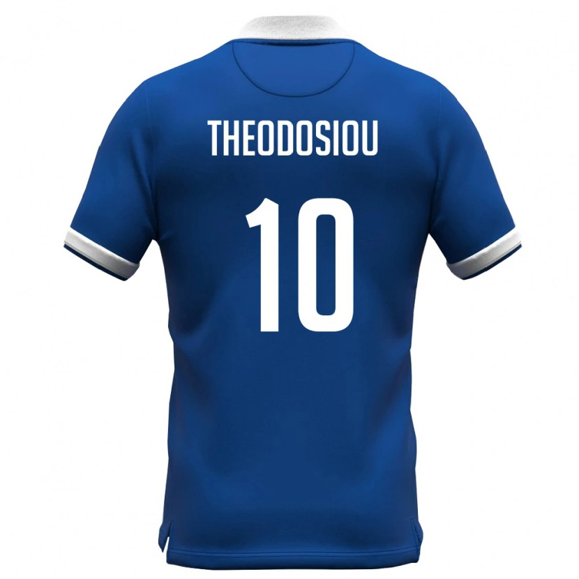 DanxenメンズキプロスMichalis Theodosiou#10ロイヤルブルー 白ホームシャツ26-28ジャージーユニフォーム