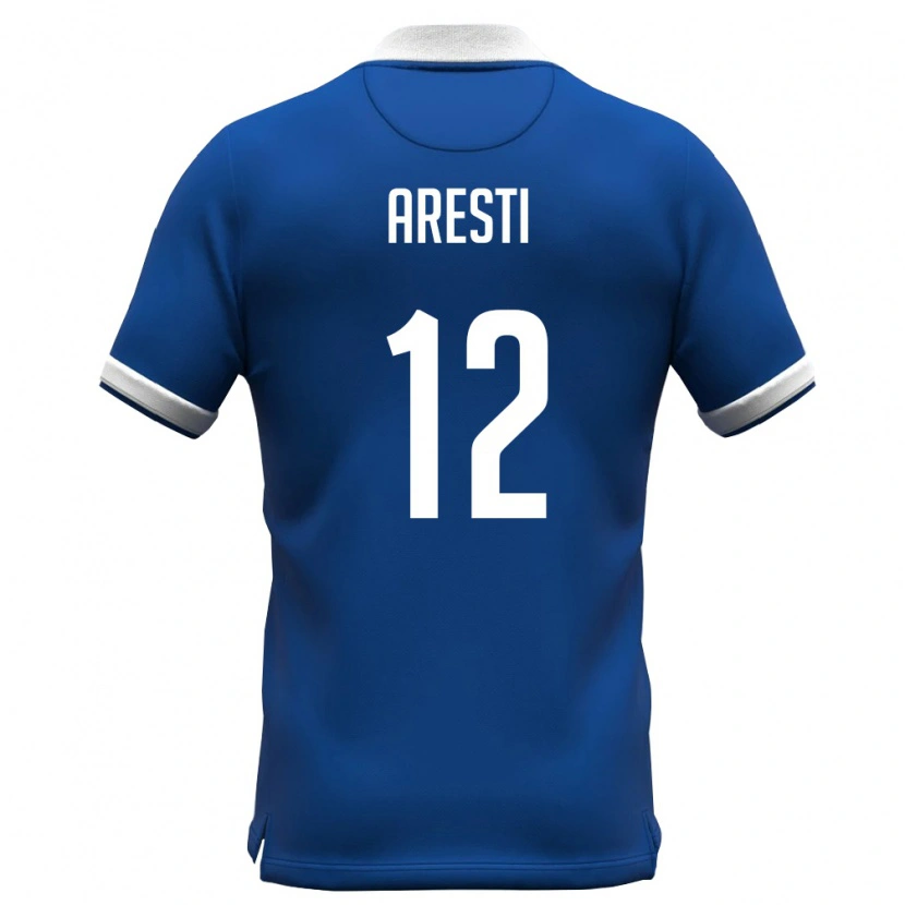 DanxenメンズキプロスTheofanis Aresti#12ロイヤルブルー 白ホームシャツ26-28ジャージーユニフォーム