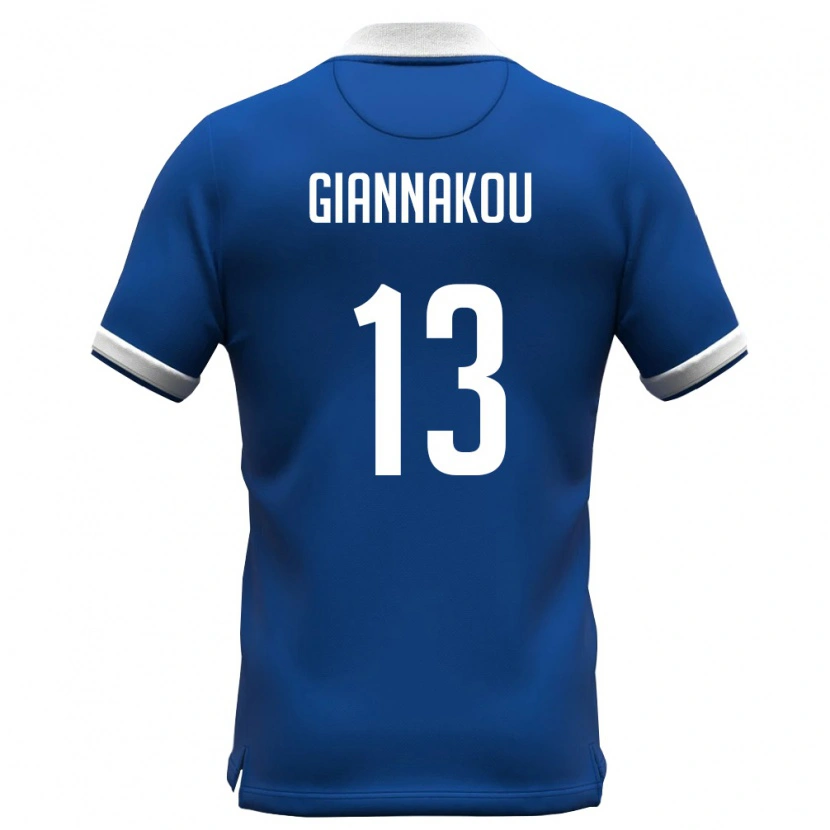 DanxenメンズキプロスKonstantinos Giannakou#13ロイヤルブルー 白ホームシャツ26-28ジャージーユニフォーム