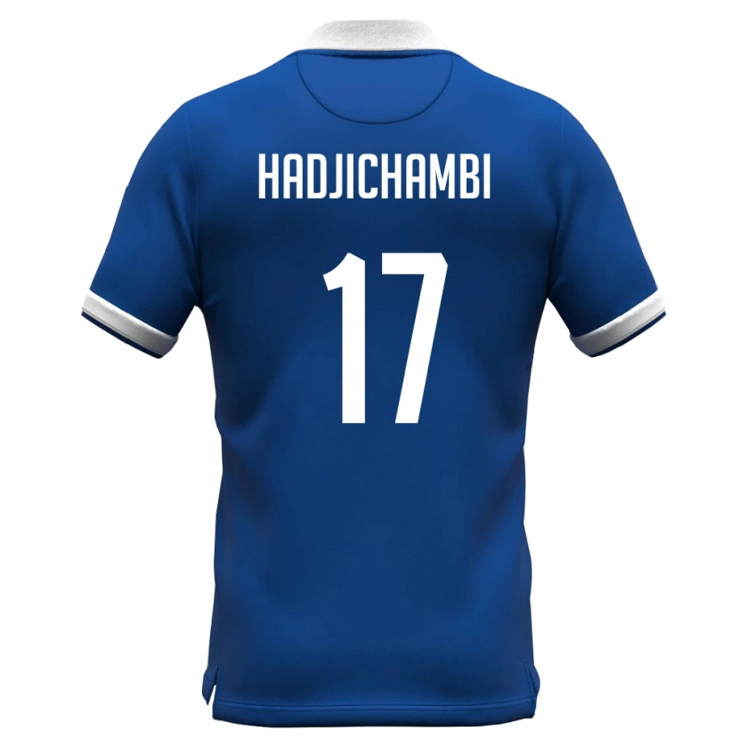 DanxenメンズキプロスMichalis Hadjichambi#17ロイヤルブルー 白ホームシャツ26-28ジャージーユニフォーム