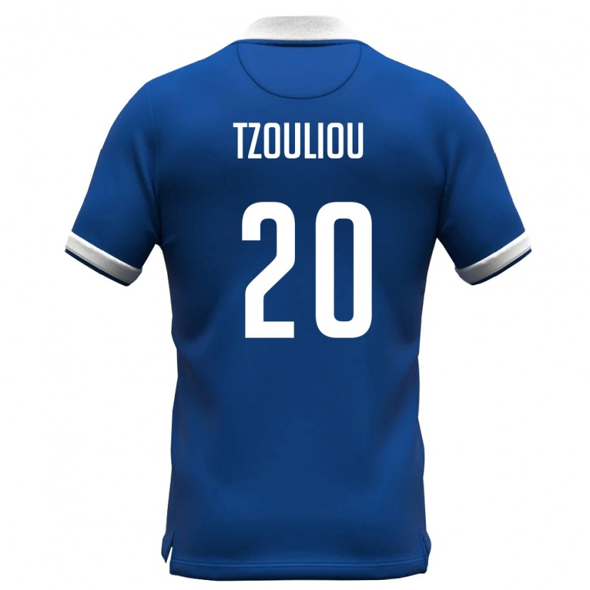 DanxenメンズキプロスDimitrianos Tzouliou#20ロイヤルブルー 白ホームシャツ26-28ジャージーユニフォーム