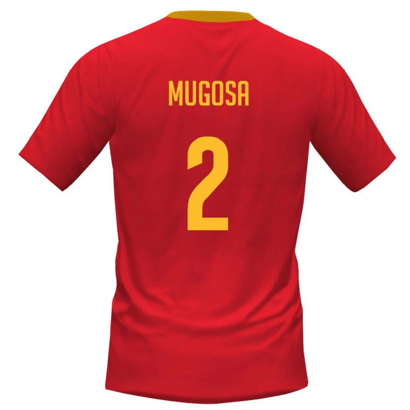 DanxenメンズモンテネグロZarija Mugosa#2赤 黄ホームシャツ26-28ジャージーユニフォーム