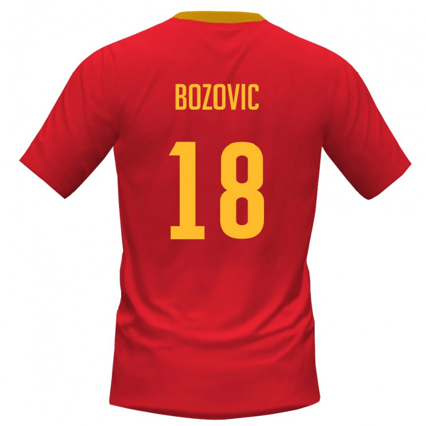 DanxenメンズモンテネグロAndrej Bozovic#18赤 黄ホームシャツ26-28ジャージーユニフォーム