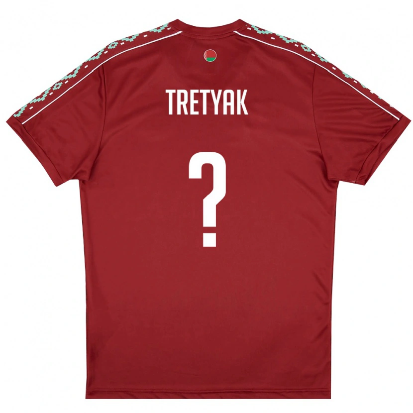 DanxenメンズベラルーシYaromir Tretyak#0ディープレッド 白ホームシャツ26-28ジャージーユニフォーム