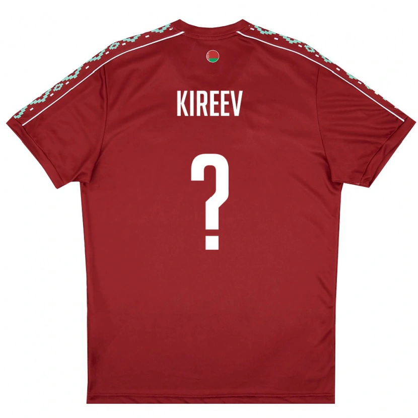 DanxenメンズベラルーシMaksim Kireev#0ディープレッド 白ホームシャツ26-28ジャージーユニフォーム