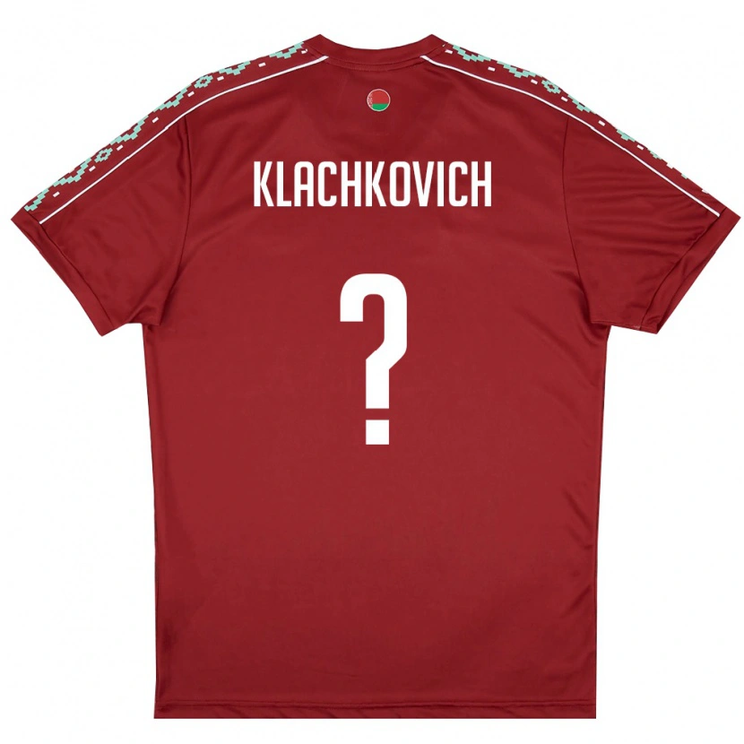 DanxenメンズベラルーシMikhail Klachkovich#0ディープレッド 白ホームシャツ26-28ジャージーユニフォーム