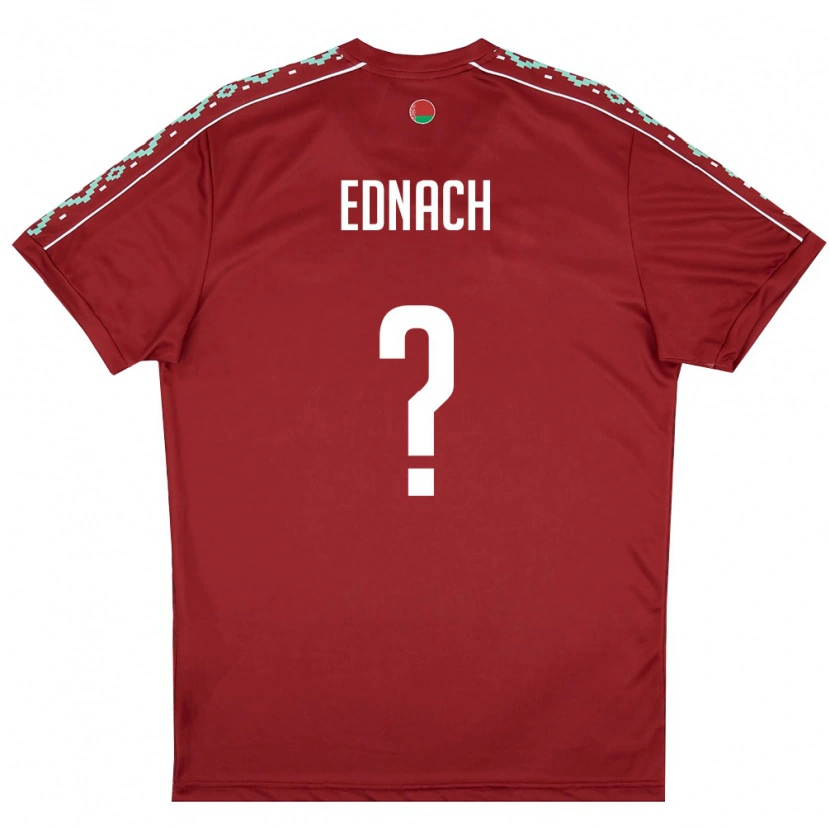 DanxenメンズベラルーシAleksandr Ednach#0ディープレッド 白ホームシャツ26-28ジャージーユニフォーム