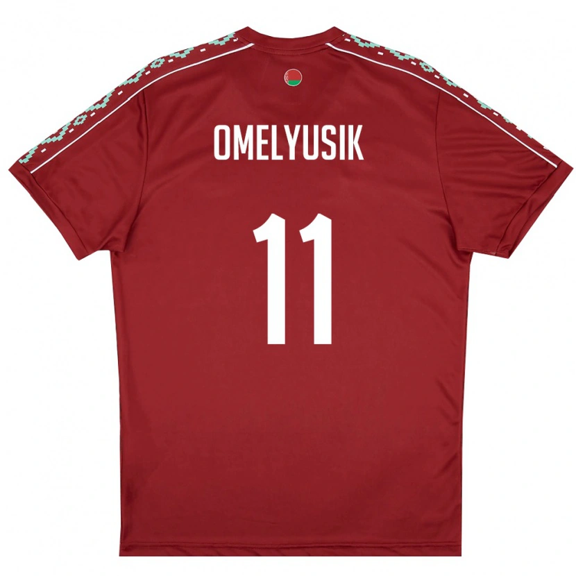 DanxenメンズベラルーシIvan Omelyusik#11ディープレッド 白ホームシャツ26-28ジャージーユニフォーム