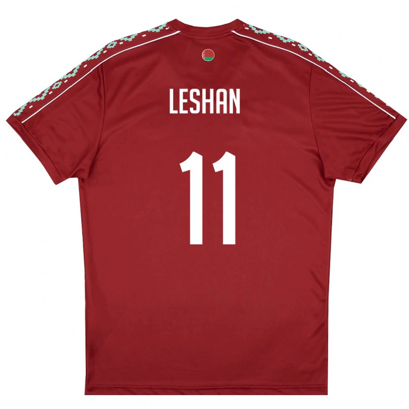 DanxenメンズベラルーシZakhar Leshan#11ディープレッド 白ホームシャツ26-28ジャージーユニフォーム
