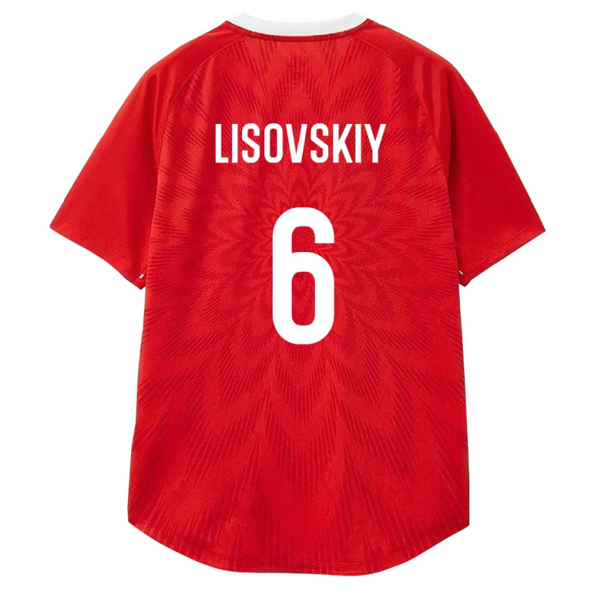 DanxenメンズロシアIvan Lisovskiy#6赤 白 茶ホームシャツ26-28ジャージーユニフォーム