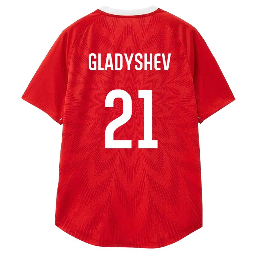 DanxenメンズロシアYaroslav Gladyshev#21赤 白 茶ホームシャツ26-28ジャージーユニフォーム