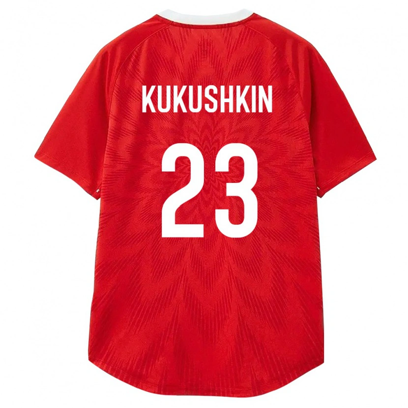 DanxenメンズロシアEgor Kukushkin#23赤 白 茶ホームシャツ26-28ジャージーユニフォーム