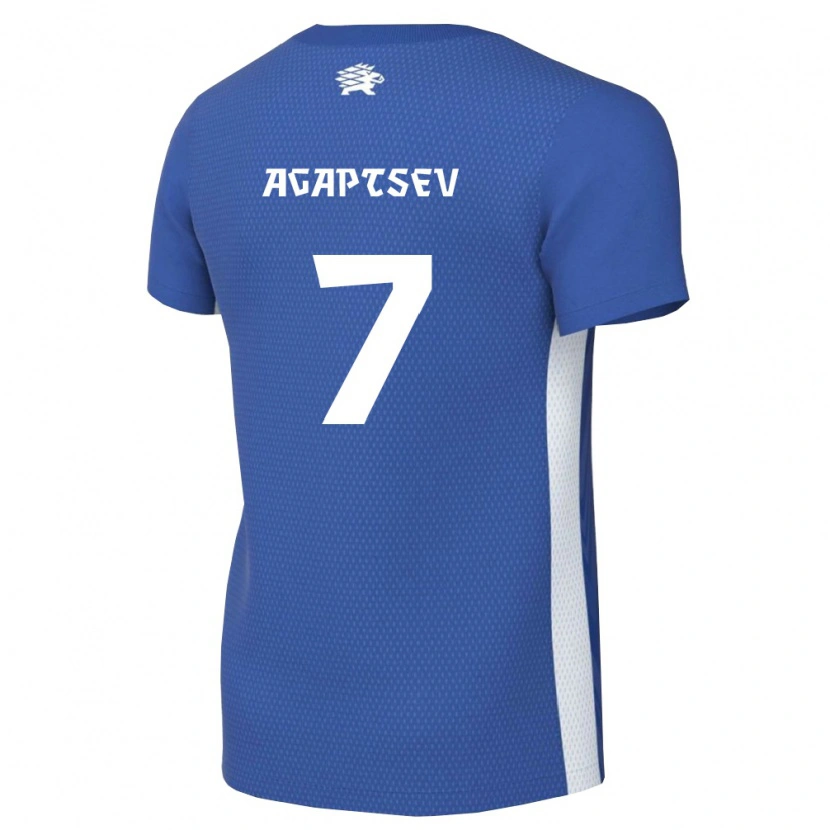 DanxenメンズエストニアStanislav Agaptsev#7ダークブルー 白ホームシャツ26-28ジャージーユニフォーム