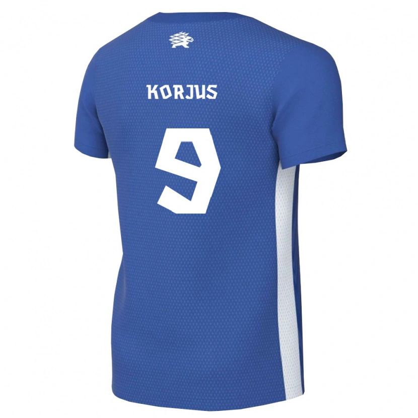 DanxenメンズエストニアUku Korjus#9ダークブルー 白ホームシャツ26-28ジャージーユニフォーム