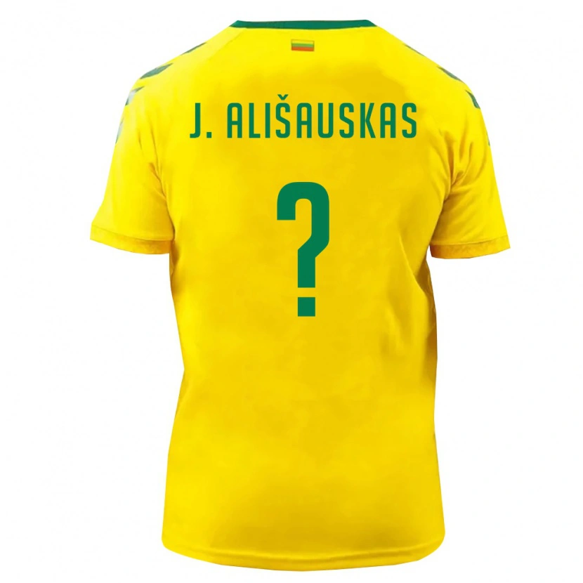 DanxenメンズリトアニアJordanas Ališauskas#0黄 緑ホームシャツ26-28ジャージーユニフォーム