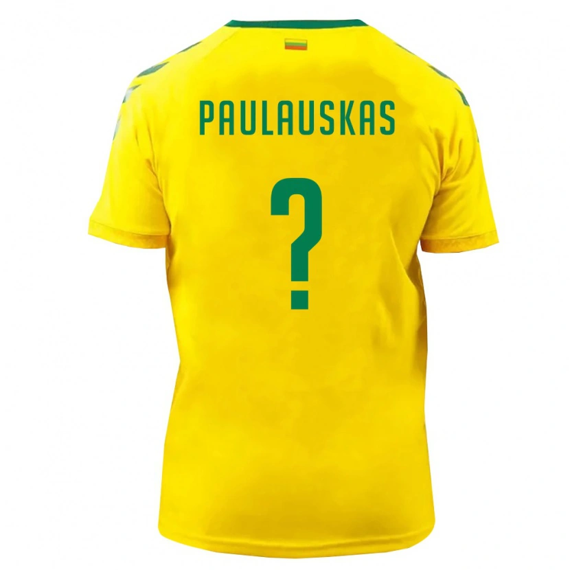 DanxenメンズリトアニアRokas Paulauskas#0黄 緑ホームシャツ26-28ジャージーユニフォーム