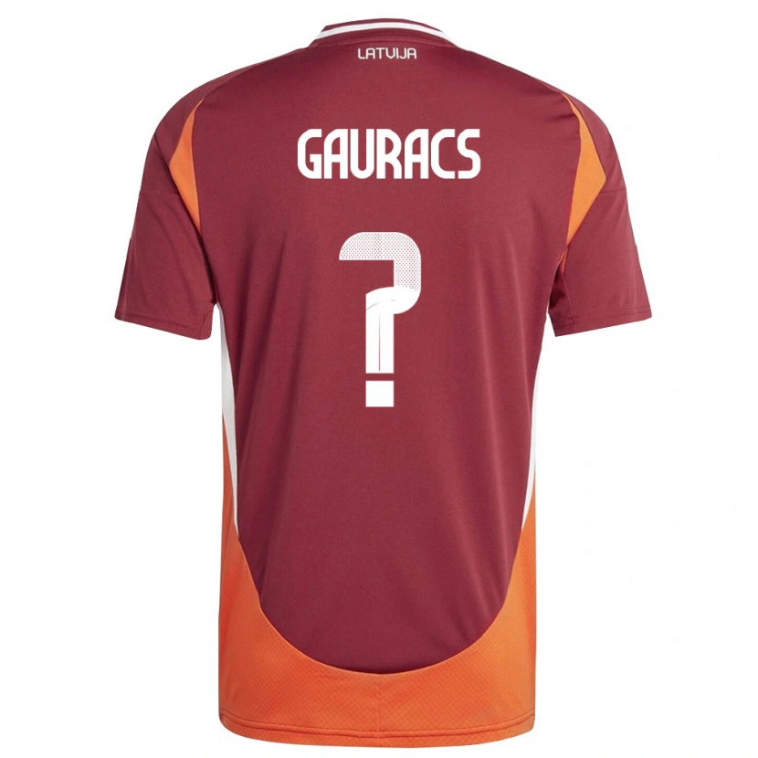 DanxenメンズラトビアEnriko Gauracs#0ディープレッド 白 オレンジホームシャツ26-28ジャージーユニフォーム