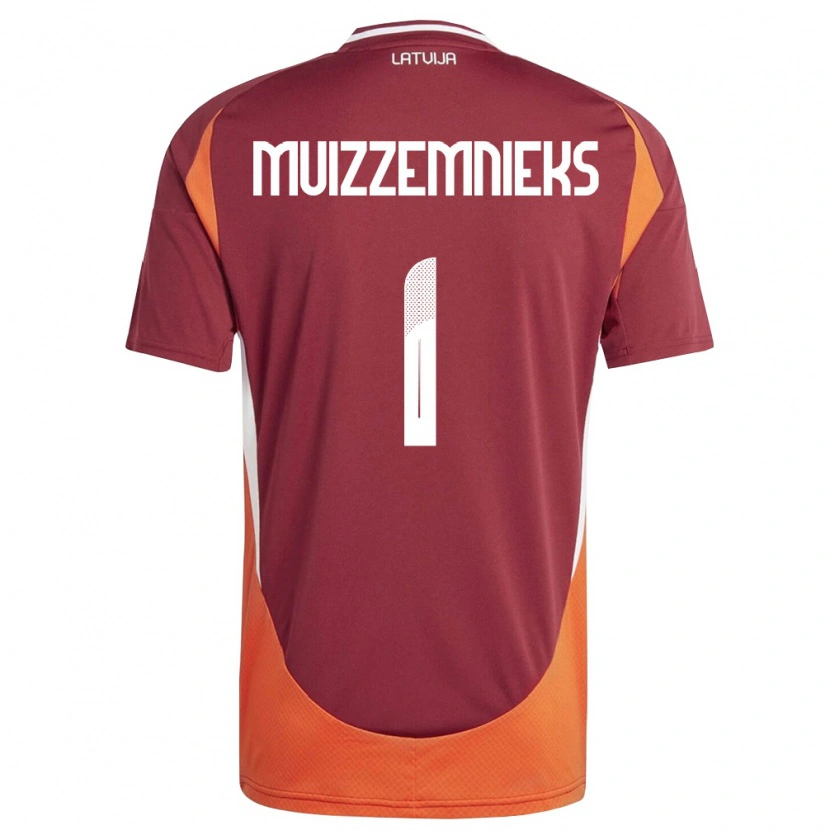 DanxenメンズラトビアMareks Muizzemnieks#1ディープレッド 白 オレンジホームシャツ26-28ジャージーユニフォーム