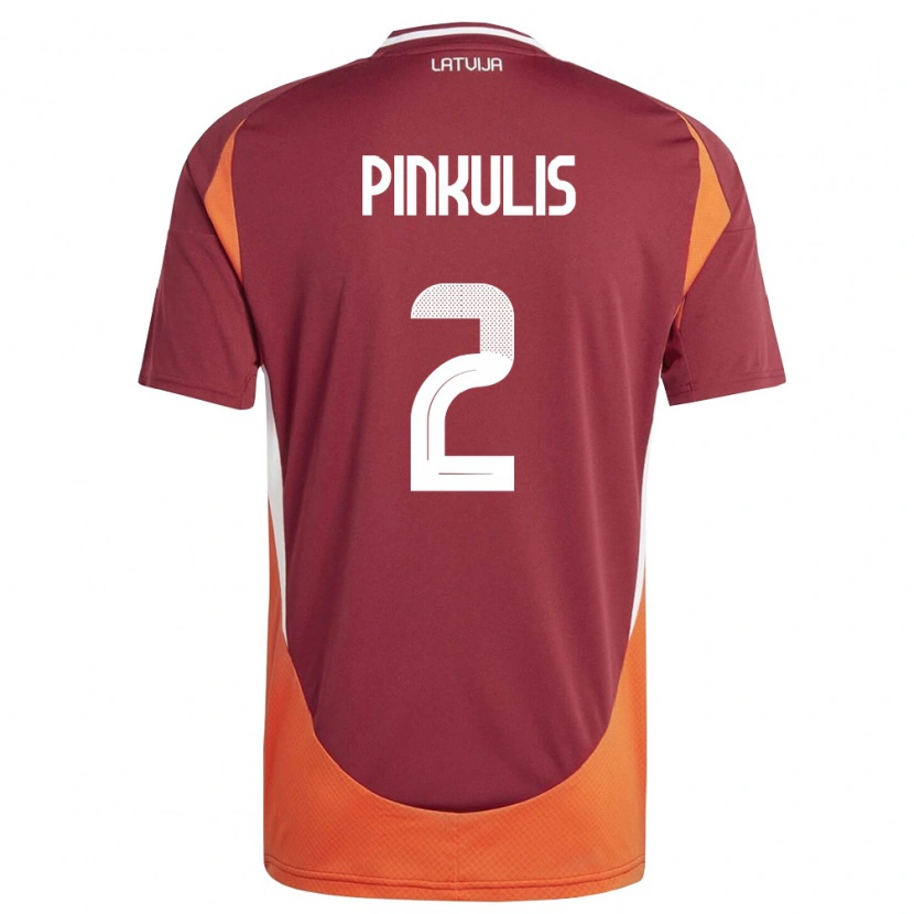 DanxenメンズラトビアPauls Pinkulis#2ディープレッド 白 オレンジホームシャツ26-28ジャージーユニフォーム