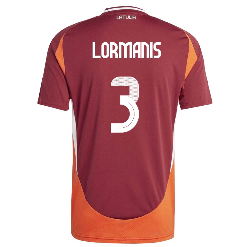 DanxenメンズラトビアMartins Lormanis#3ディープレッド 白 オレンジホームシャツ26-28ジャージーユニフォーム