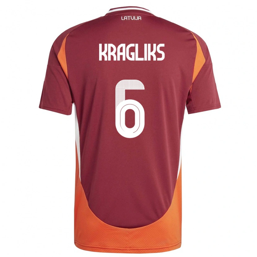 DanxenメンズラトビアRalfs Kragliks#6ディープレッド 白 オレンジホームシャツ26-28ジャージーユニフォーム