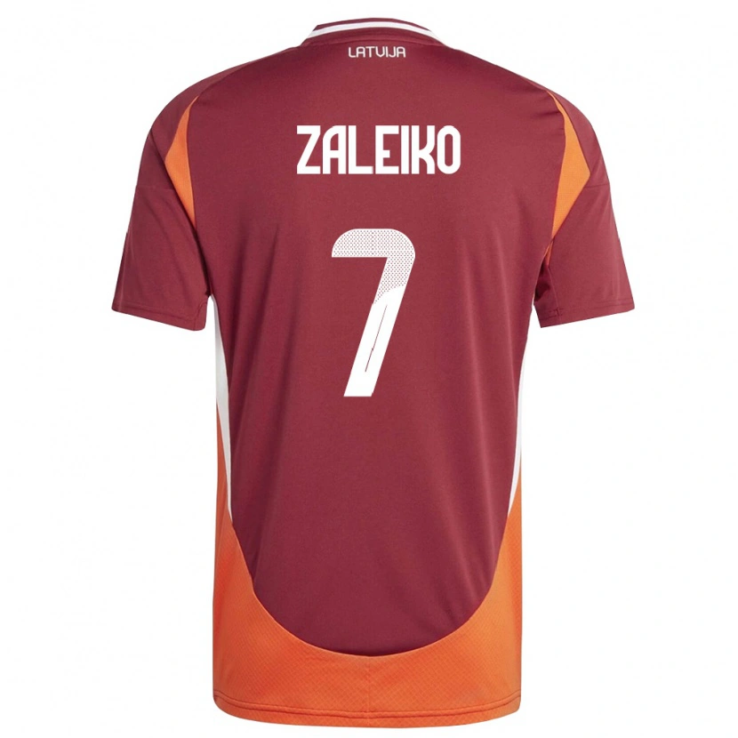 DanxenメンズラトビアGlebs Zaleiko#7ディープレッド 白 オレンジホームシャツ26-28ジャージーユニフォーム