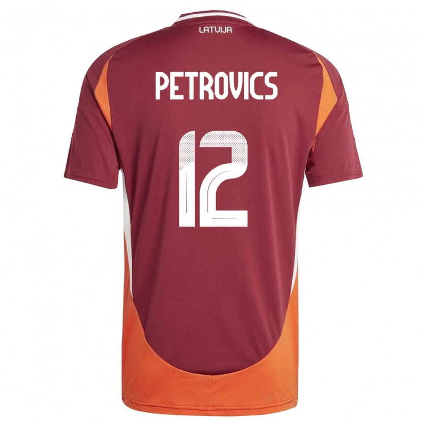 DanxenメンズラトビアToms Petrovics#12ディープレッド 白 オレンジホームシャツ26-28ジャージーユニフォーム