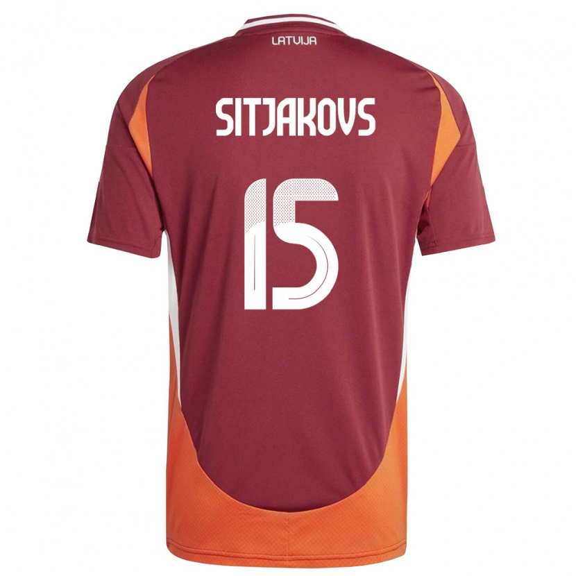 DanxenメンズラトビアRalfs Sitjakovs#15ディープレッド 白 オレンジホームシャツ26-28ジャージーユニフォーム
