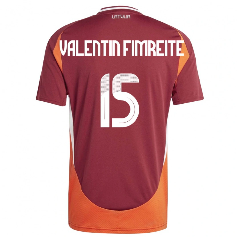 DanxenメンズラトビアGabriel Valentin Fimreite#15ディープレッド 白 オレンジホームシャツ26-28ジャージーユニフォーム