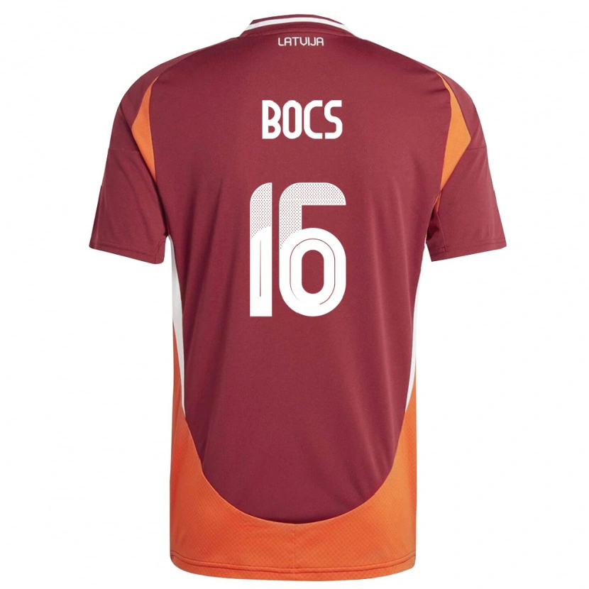 DanxenメンズラトビアRoberts Bocs#16ディープレッド 白 オレンジホームシャツ26-28ジャージーユニフォーム