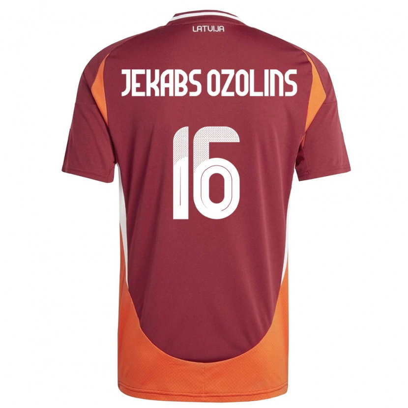 DanxenメンズラトビアOlivers Jekabs Ozolins#16ディープレッド 白 オレンジホームシャツ26-28ジャージーユニフォーム