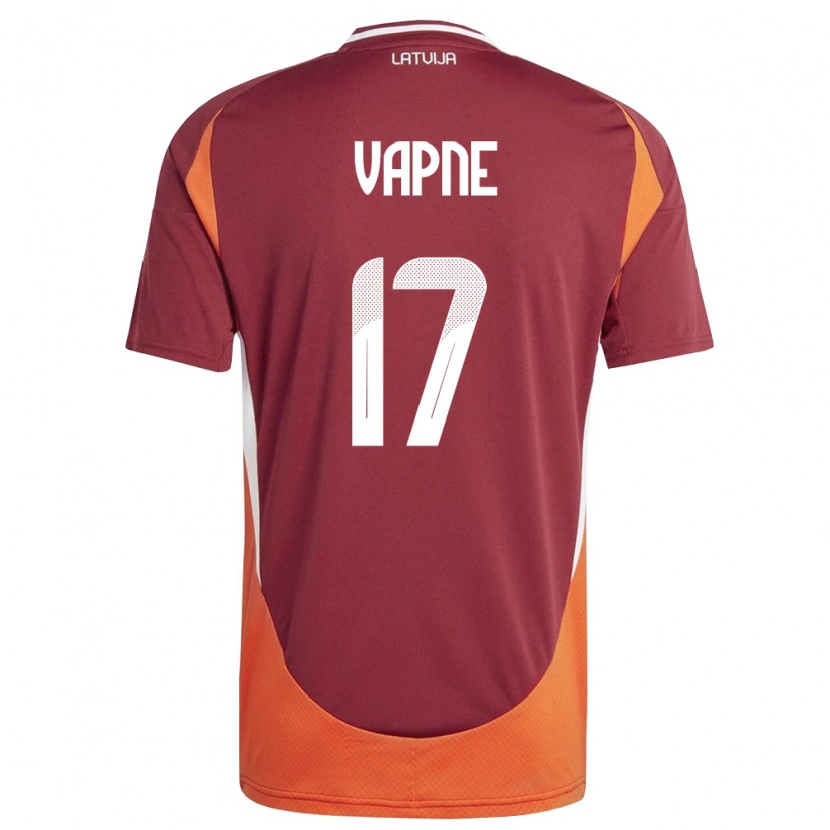 DanxenメンズラトビアLukass Vapne#17ディープレッド 白 オレンジホームシャツ26-28ジャージーユニフォーム