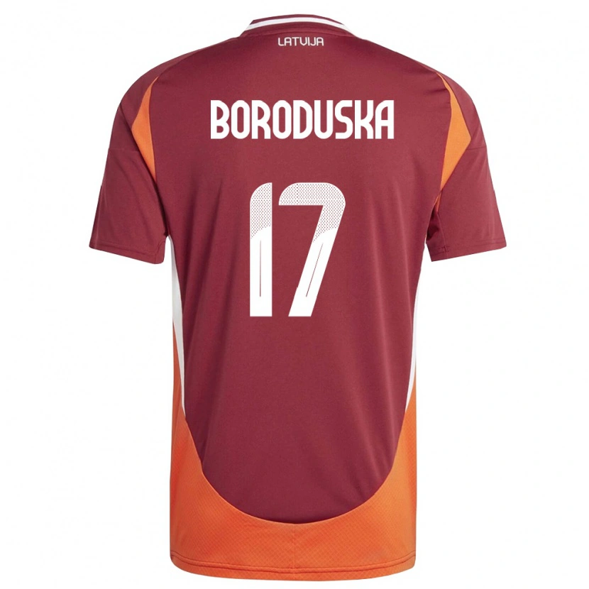 DanxenメンズラトビアEriks Boroduska#17ディープレッド 白 オレンジホームシャツ26-28ジャージーユニフォーム