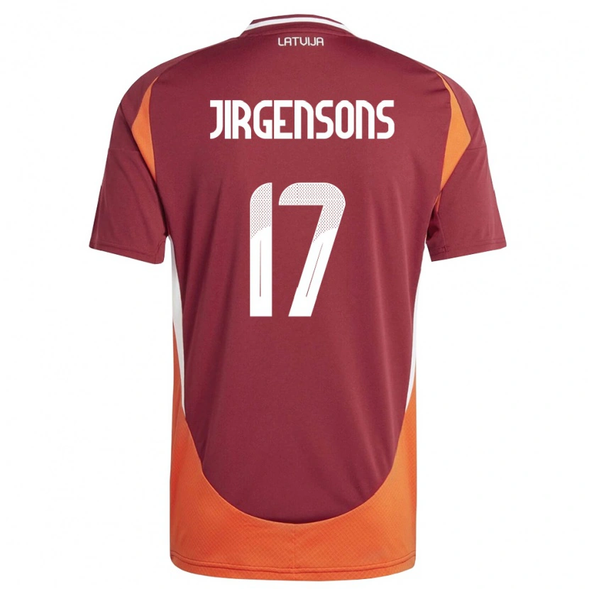 DanxenメンズラトビアBruno Jirgensons#17ディープレッド 白 オレンジホームシャツ26-28ジャージーユニフォーム