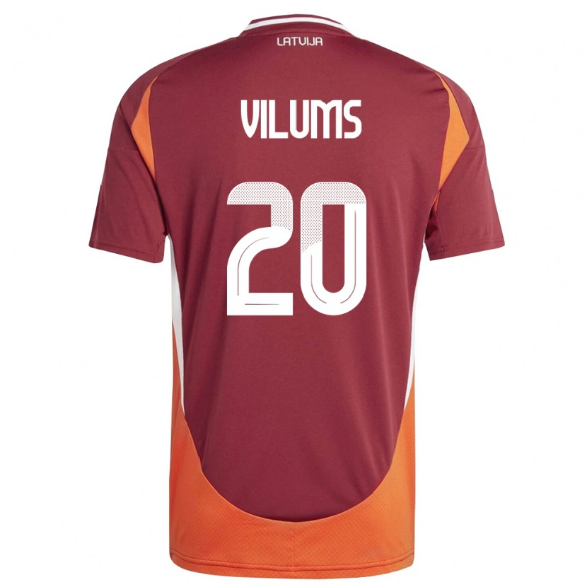DanxenメンズラトビアMariuss Vilums#20ディープレッド 白 オレンジホームシャツ26-28ジャージーユニフォーム